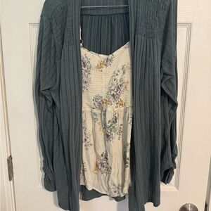 Floral top with Cardigan